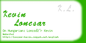 kevin loncsar business card